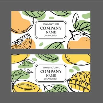 MULTI-FRUIT LABELS Design Sketch Vector Illustration Set Stock Illustration