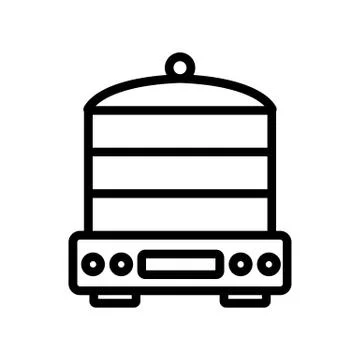 Multi function steamer for kitchen icon vector outline illustration Stock Illustration