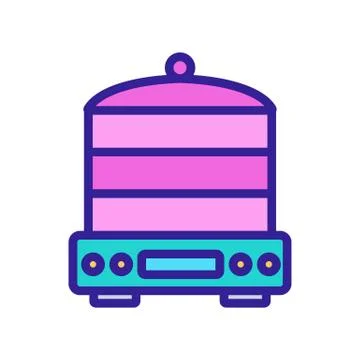 Multi function steamer for kitchen icon vector outline illustration Stock Illustration