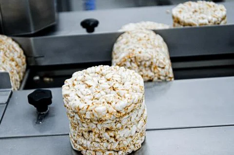 Multi functional automated food system. automatic food Grade Conveyor for the Stock Photos