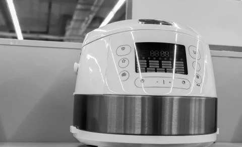 Multi-functional cooking machine on the display in the store. Stock Photos