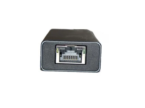 Multi functional USB-C Hub station, Ethernet, isolated on white Photos