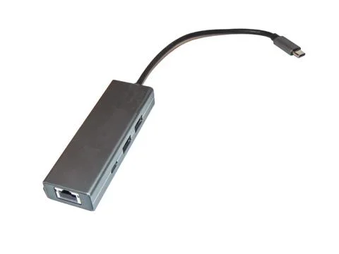 Multi functional USB-C Hub station, Ethernet, isolated on white 写真素材