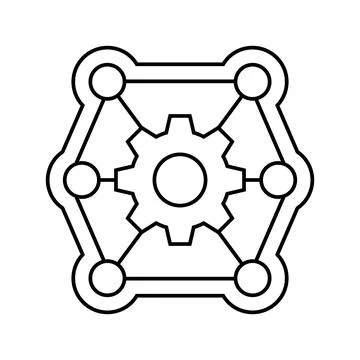 Multi functionality line icon vector illustration 스톡 일러스트