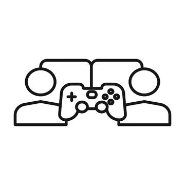Multi Game player icon Black line art vector logo 스톡 일러스트