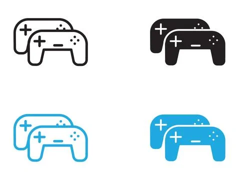 Multi Game player icon black and white vector outline sign Illustrazione stock