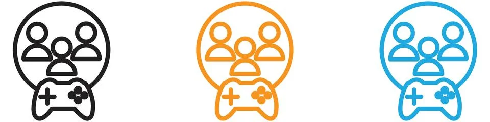 Multi Game player vector logo set collection for web app ui Stock Illustration