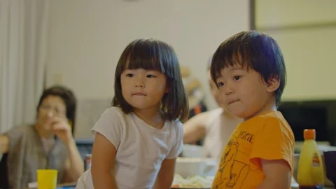 Multi-generation family enjoy spending together at home. Stock Footage 100843465
