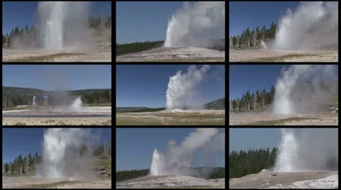 Multi Geyser Video stock 28548118