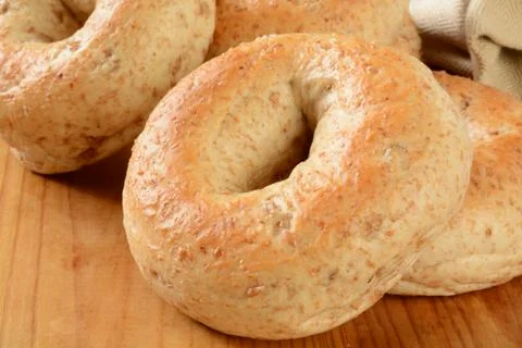 Multi grain bagels Stock Photos