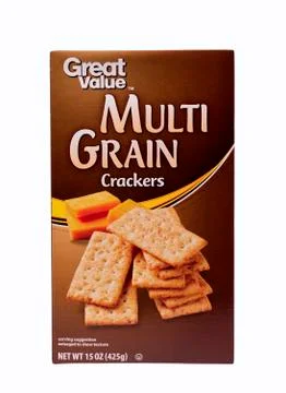 Multi grain crackers 库存照片