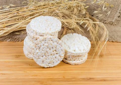 Multi-grain crispbreads against of various ears Stock Photos