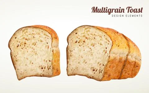 Multi-grain toast design elements 스톡 일러스트