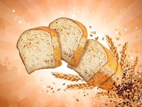 Multi-grain toast design elements 스톡 일러스트