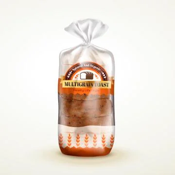 Multi-grain toast package design 스톡 일러스트