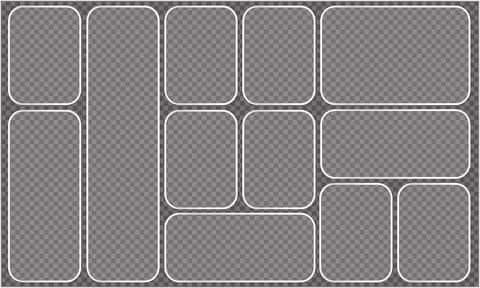 Multi-grid-photo-collage-layout-rounded-rectangle-template 库存插图
