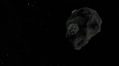 Multi Ice Asteroid with Collision Stock Footage 43537579
