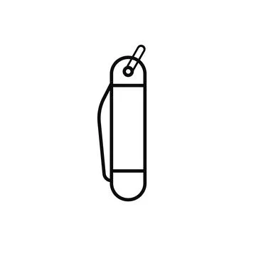 Multi knife line icon isolated on white background. Folding knife vector Stock Illustration