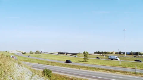 Multi-Lane Expressway Traffic Stock Footage 55138137
