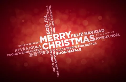 Multi Language Christmas Greeting Design Stock Illustration