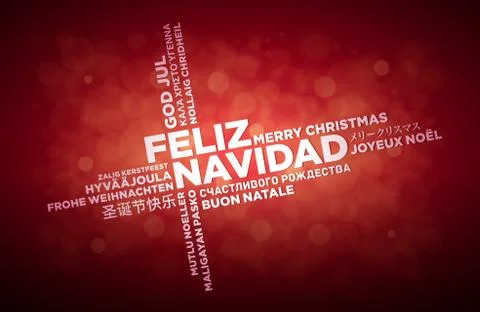Multi Language Christmas Greeting Design Stock Illustration