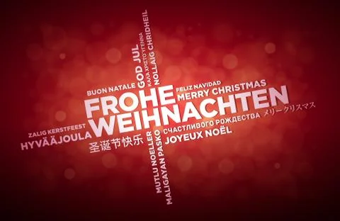 Multi Language Christmas Greeting Design Stock Illustration