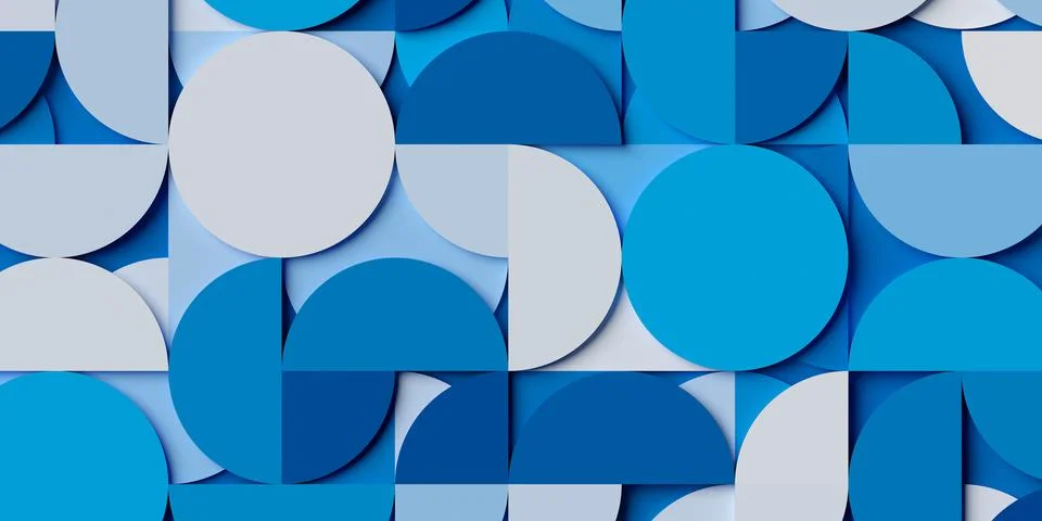 Multi-layer blue circles or cylinders background wallpaper banner pattern fro Illustrazione stock