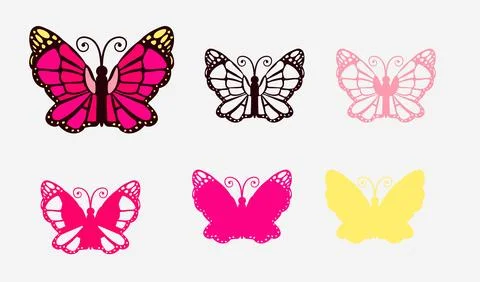 Multi-layer butterfly for cutting Stock Illustration