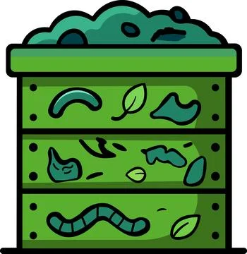 Multi layer compost bin for bio recycling Stock Illustration