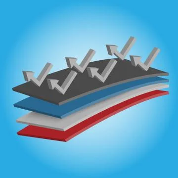 Multi layer materail and reflect properties, vector illustration Stock Illustration