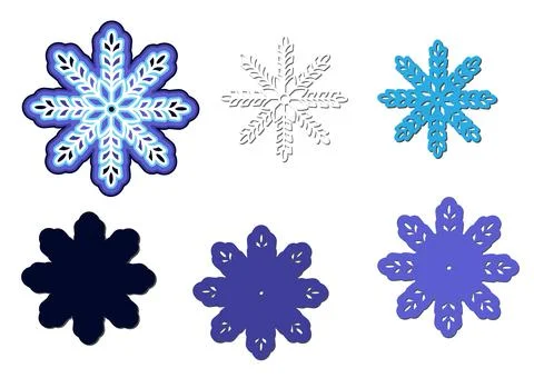 Multi-layer snowflake for cutting Stock Illustration