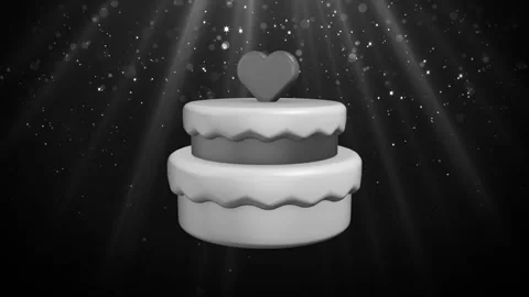 Multi Layered cake with a heart on top Loop Stock Footage 308224246
