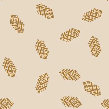 Multi layered circuit design glyph vector seamless pattern Stock Illustration