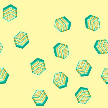 Multi layered circuit design isometric icon seamless pattern 스톡 일러스트