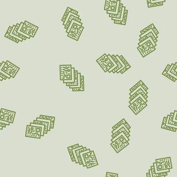 Multi layered circuit design line vector seamless pattern Stock Illustration