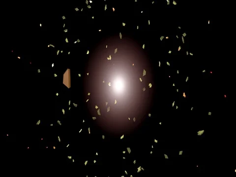 Multi layered explosion with broken spinning fragments Stock-Footage 72291857