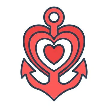 Multi-layered Heart Anchor イラスト素材