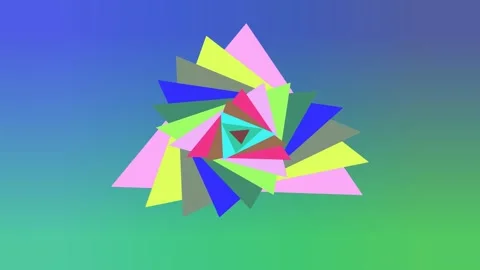 Multi-Layered Rotating Pointed Petals and Shifting Gradient Backdrop Stock Footage 340899304