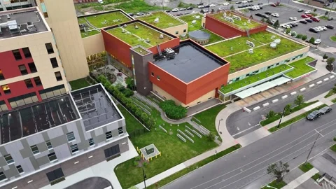 Multi-Layered Vertical Variance - St. Josephs Hospital - Syracuse, NY Stock Footage 336530201
