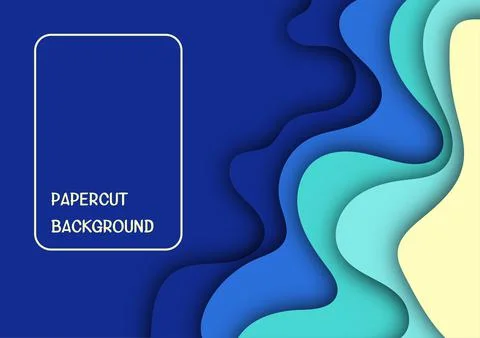 Multi layers blue color texture 3D papercut layers in gradient vector banner. 스톡 일러스트