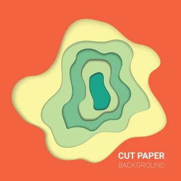 Multi layers color texture. 3D papercut layers in gradient vector banner Illustrazione stock