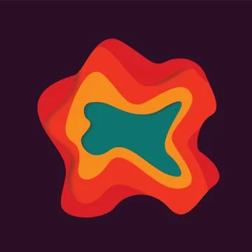 Multi layers color texture. 3D papercut layers in gradient banner. Abstract p Stock Illustration