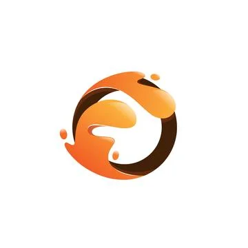 Multi layers letter O splash style isolated Stock Illustration