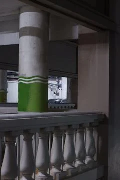 Multi Level Car Park Balustrade and Column Foto stock
