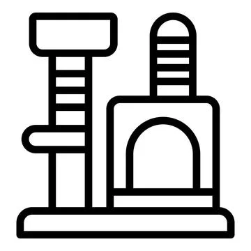 Multi level cat scratcher icon outline vector. Cozy soft kitten sleeper Stock Illustration