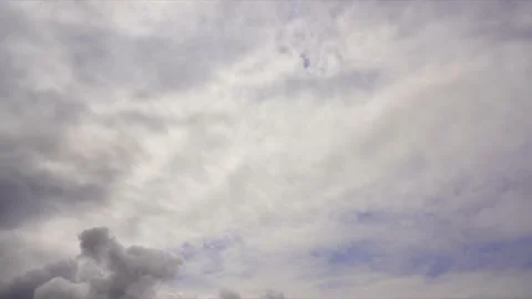Multi-level clouds, transition from clear sky to rainy Stock Footage 152198258