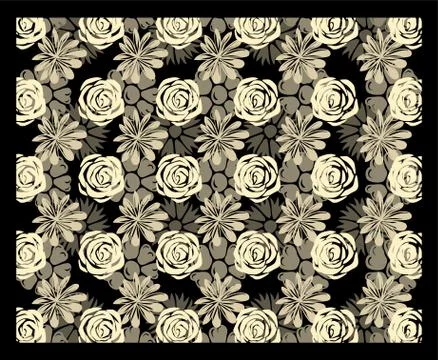 Multi-level floral stereogram Stock-Illustration