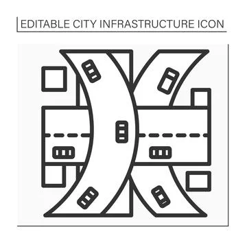 Multi-level junction icon Stock Illustration