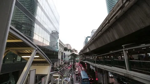  Multi-level movement. Large concrete crossings for Stock-Footage 72574779