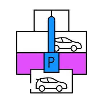 Multi-level parking icon color illustration Stock Illustration